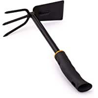 BFG Azada doble de Luxe con 3 dientes y azada ancha de 7 cm- 32 cm de largo- de acero- lacado en negro- mango ergonómico…